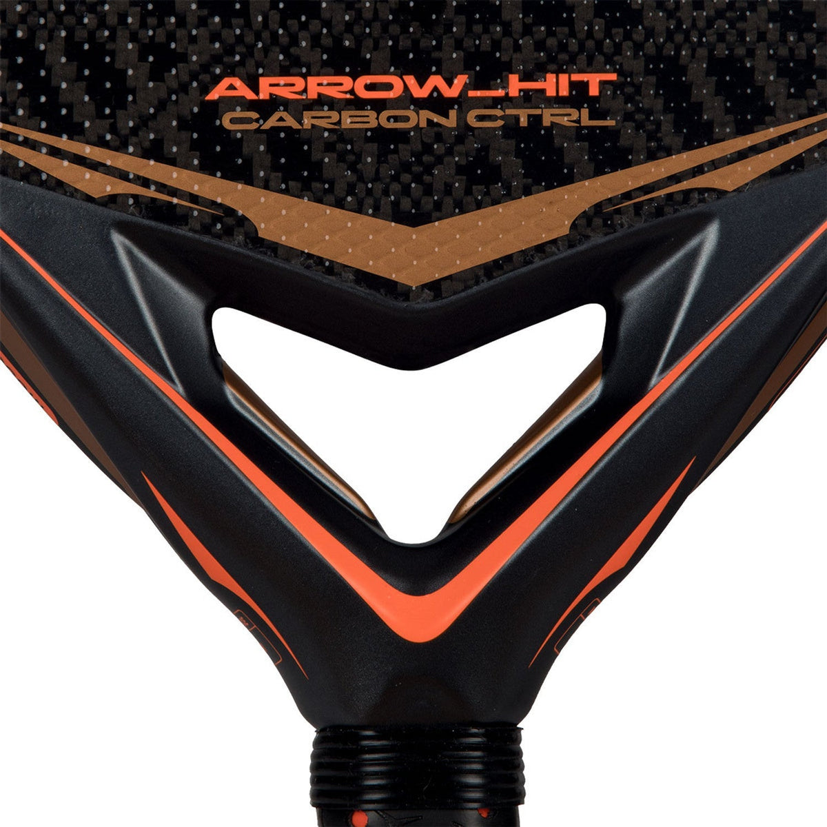 Detail van het hart van de Arrow Hit Carbon CTRL 2026 met Carbon CTRL-opdruk