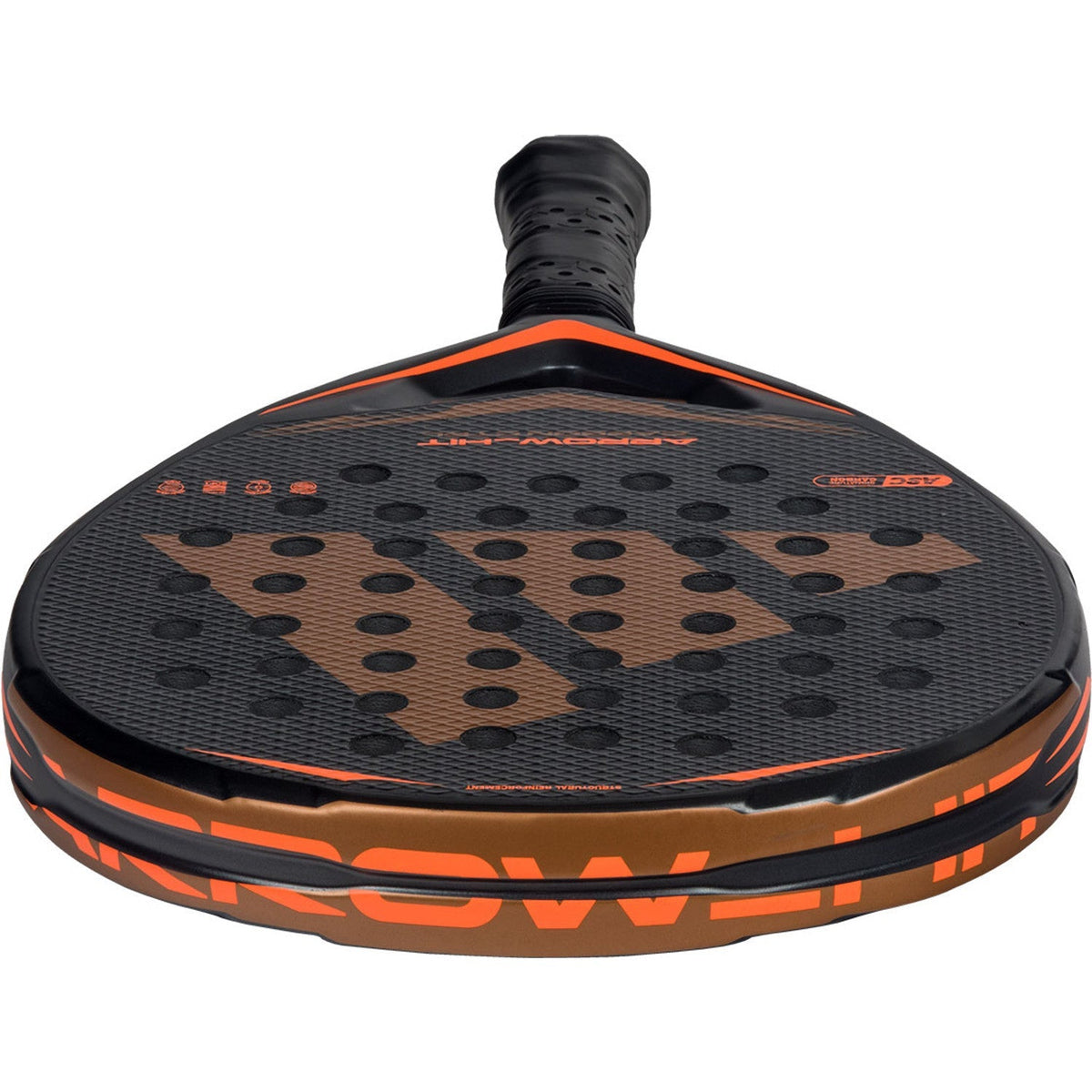 Bovenaanzicht van de Arrow Hit Carbon CTRL 2026 met Arrow-opdruk op de framerand